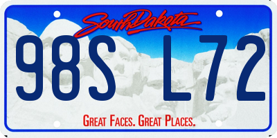 SD license plate 98SL72