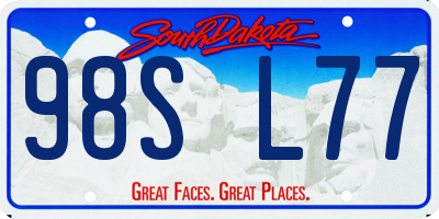 SD license plate 98SL77