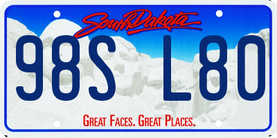 SD license plate 98SL80