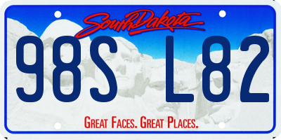 SD license plate 98SL82