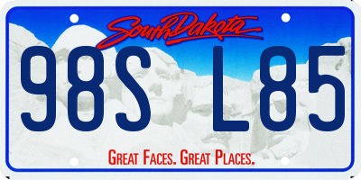 SD license plate 98SL85