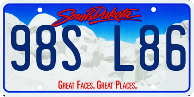 SD license plate 98SL86