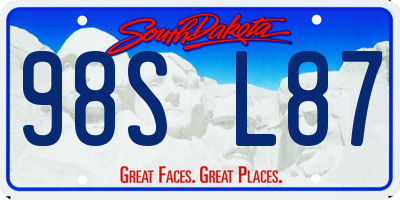 SD license plate 98SL87