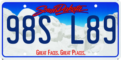 SD license plate 98SL89