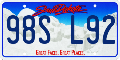 SD license plate 98SL92