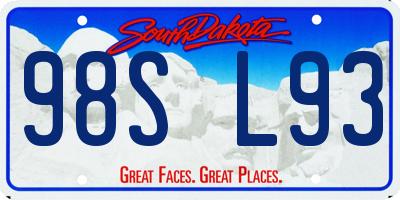 SD license plate 98SL93