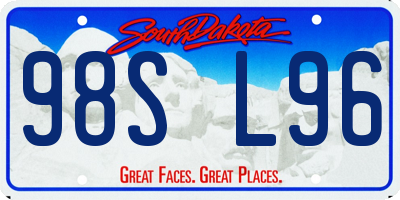 SD license plate 98SL96