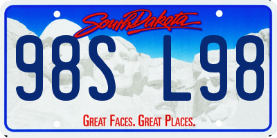 SD license plate 98SL98