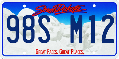 SD license plate 98SM12