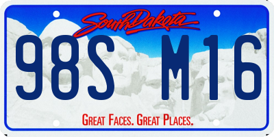 SD license plate 98SM16