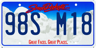 SD license plate 98SM18