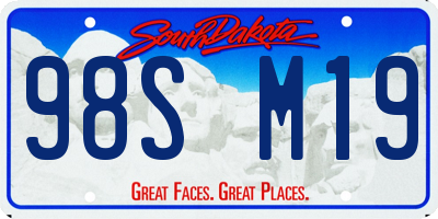 SD license plate 98SM19