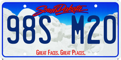 SD license plate 98SM20