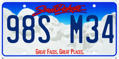SD license plate 98SM34
