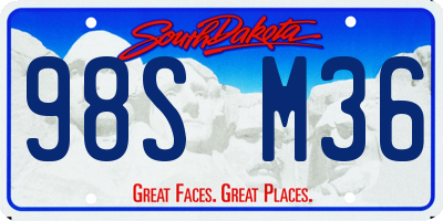 SD license plate 98SM36