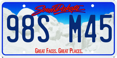 SD license plate 98SM45