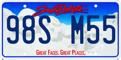 SD license plate 98SM55