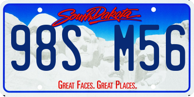 SD license plate 98SM56