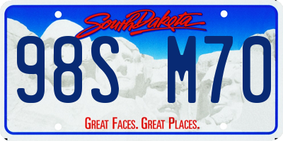 SD license plate 98SM70