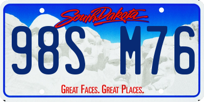 SD license plate 98SM76