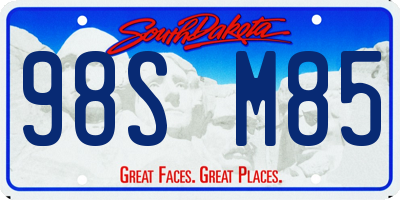 SD license plate 98SM85