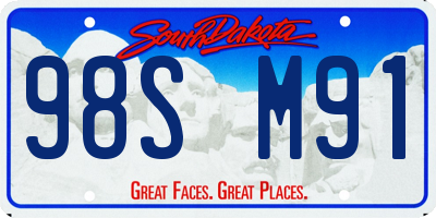 SD license plate 98SM91
