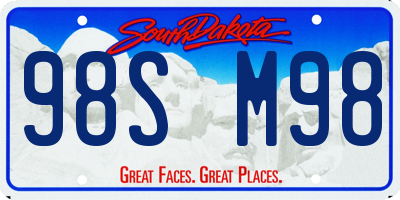 SD license plate 98SM98