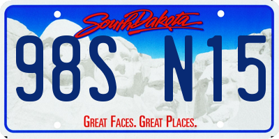 SD license plate 98SN15