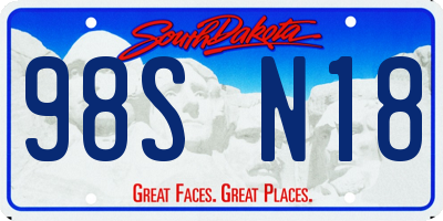 SD license plate 98SN18