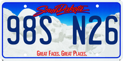 SD license plate 98SN26