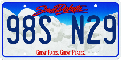 SD license plate 98SN29