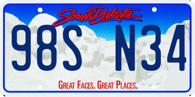 SD license plate 98SN34
