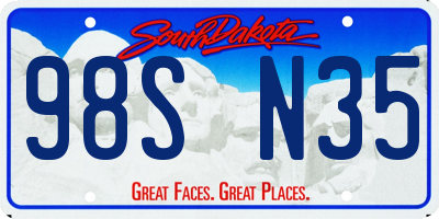 SD license plate 98SN35