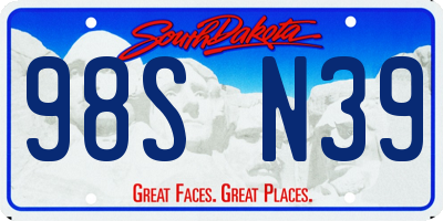 SD license plate 98SN39