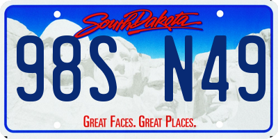 SD license plate 98SN49