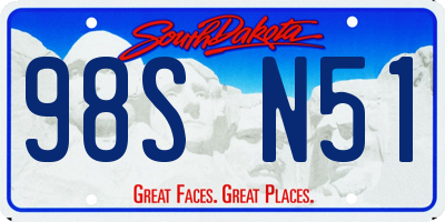 SD license plate 98SN51