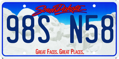 SD license plate 98SN58