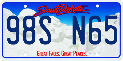 SD license plate 98SN65