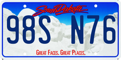 SD license plate 98SN76
