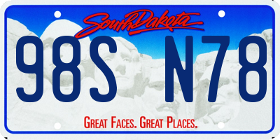 SD license plate 98SN78