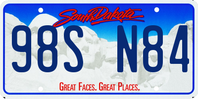 SD license plate 98SN84