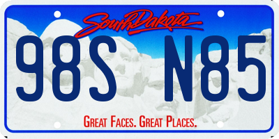 SD license plate 98SN85