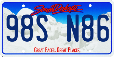 SD license plate 98SN86