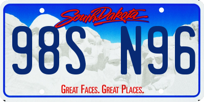 SD license plate 98SN96