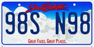 SD license plate 98SN98