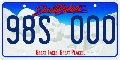 SD license plate 98SO00