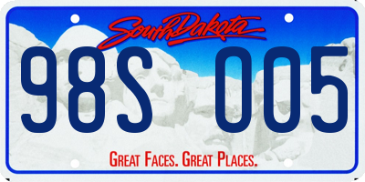 SD license plate 98SO05