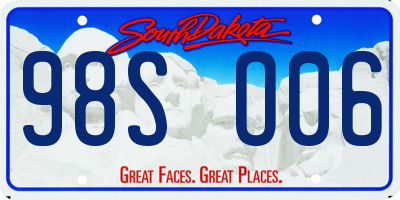 SD license plate 98SO06