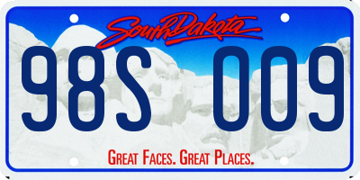 SD license plate 98SO09
