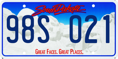 SD license plate 98SO21